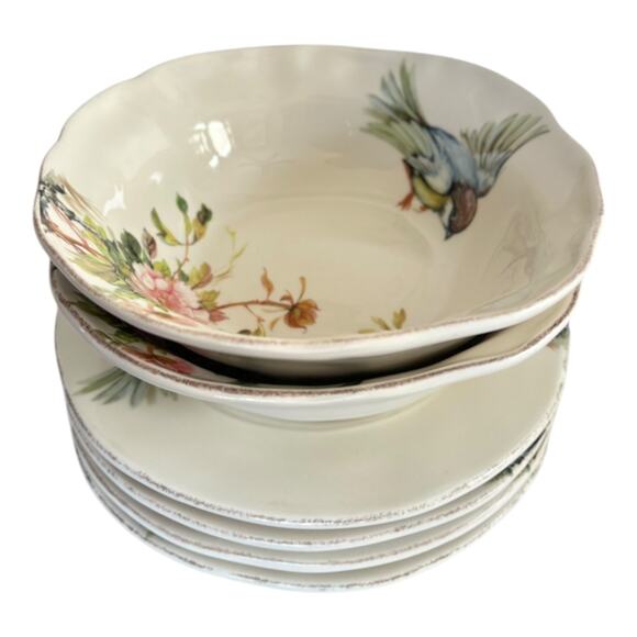 Bizzirri Ceramic Dinnerware Set of 4 Plates 2 Bowls - Picture 2 of 8